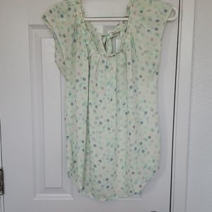 Multi colored polka dot top